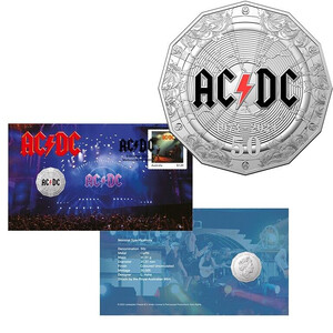 AC/DC 50th Anniversary 2023 Coloured 50c RAM PNC
