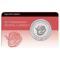 Decimal Currency 25th Anniversary Rams Head 1991 50c Coin Pack (Downies)