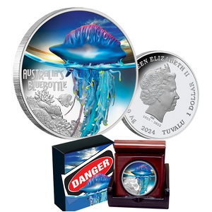 Deadly and Dangerous Bluebottle 2024 1oz Silver Proof Coloured Coin