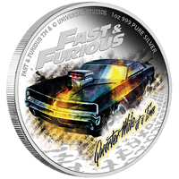 Fast and Furious 2023 1oz Silver Proof Coloured Coin – Quarter Mile at a Time